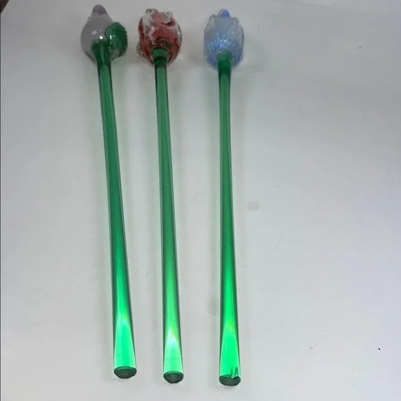 Mikasa Art Glass Hand Blown Murano Style ~ in Reddish/Blue/Lavender Tulip 🌷(3) - Picture 16 of 16